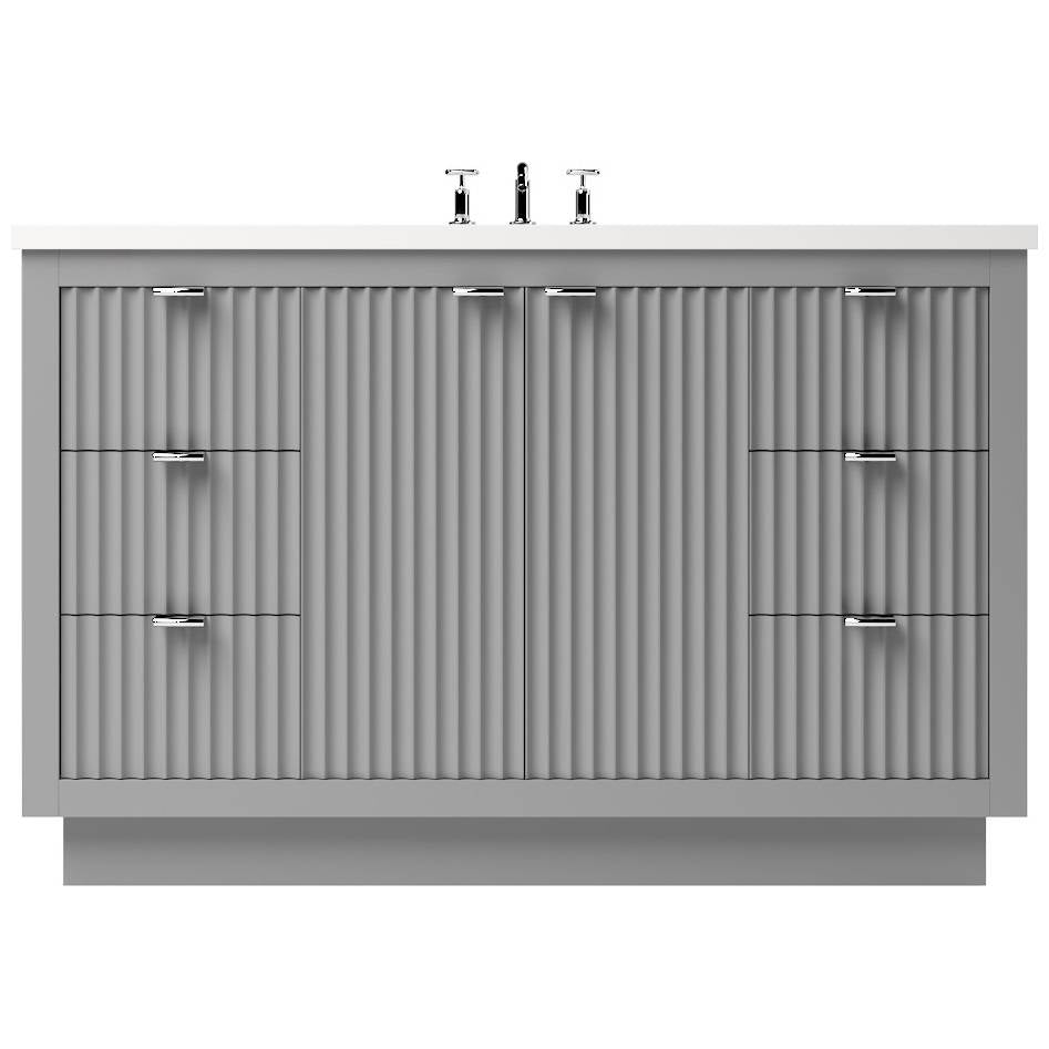 Vanderloc LeCrieú Single Extra Wide Bath Vanity - 48&quot; - Platinum Gray - Polished Chrome - LCS4 - 48.pg.ch