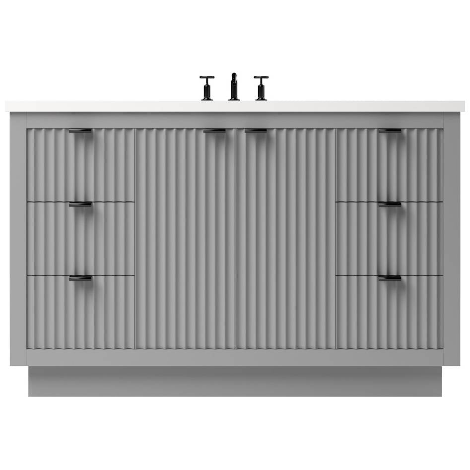 Vanderloc LeCrieú Single Extra Wide Bath Vanity - 48&quot; - Platinum Gray - Matte Black - LCS4 - 48.pg.mb