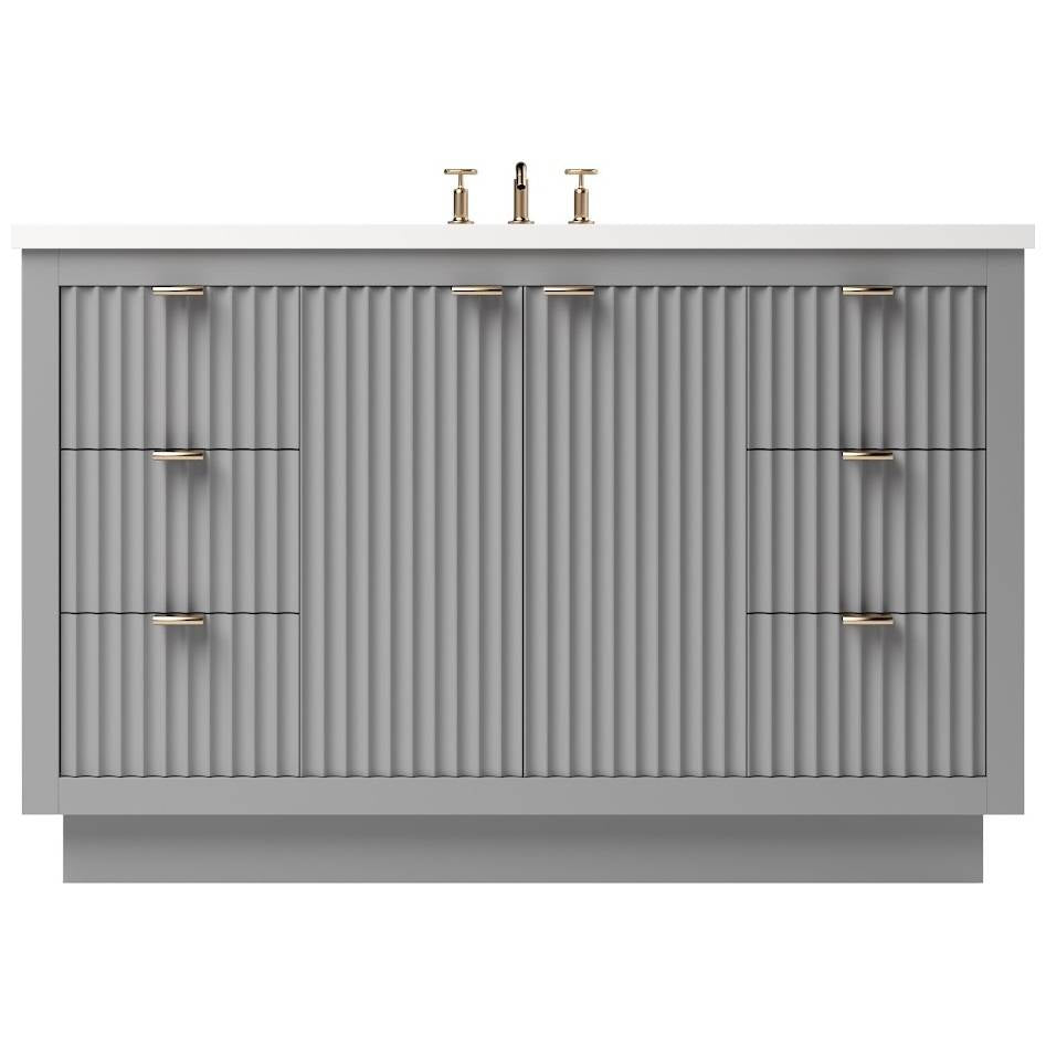 Vanderloc LeCrieú Single Extra Wide Bath Vanity - 48&quot; - Platinum Gray - Rose Gold - LCS4 - 48.pg.rg