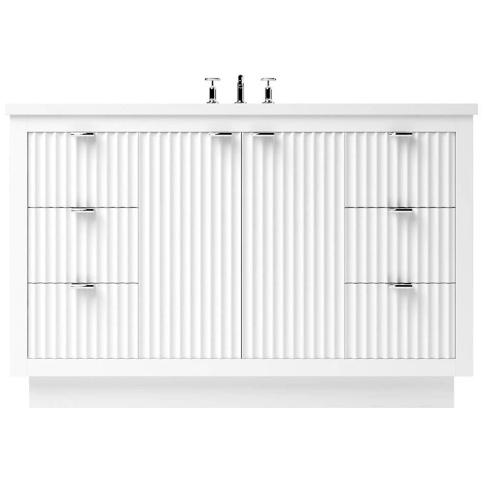 Vanderloc LeCrieú Single Extra Wide Bath Vanity - 48&quot; - Pure White - Polished Chrome - LCS4 - 48.pw.ch
