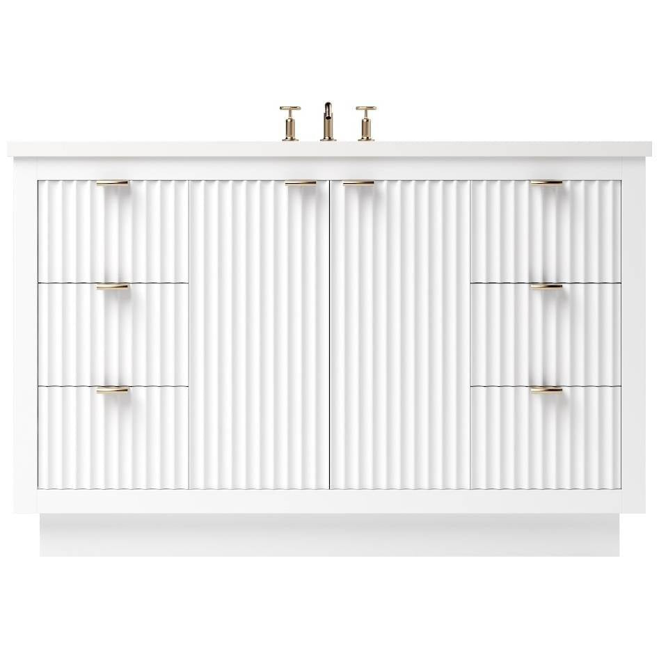 Vanderloc LeCrieú Single Extra Wide Bath Vanity - 48&quot; - Pure White - Rose Gold - LCS4 - 48.pw.rg