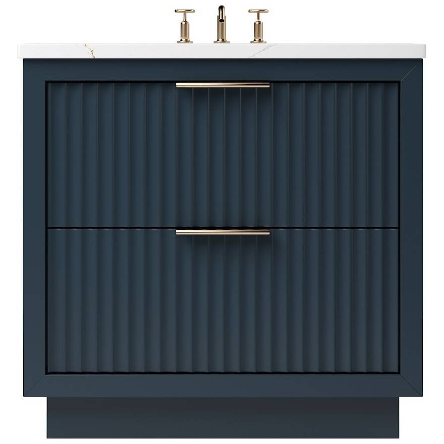 Vanderloc LeCrieú Two - Drawer Single Bath Vanity - 30&quot; - Hague Blue - Rose Gold - LCS2 - 30.hb.rg