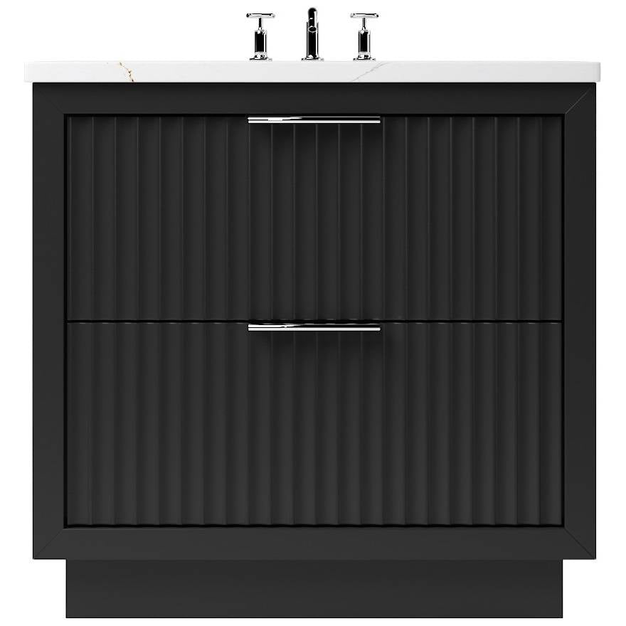 Vanderloc LeCrieú Two - Drawer Single Bath Vanity - 30&quot; - Noir - Polished Chrome - LCS2 - 30.no.ch