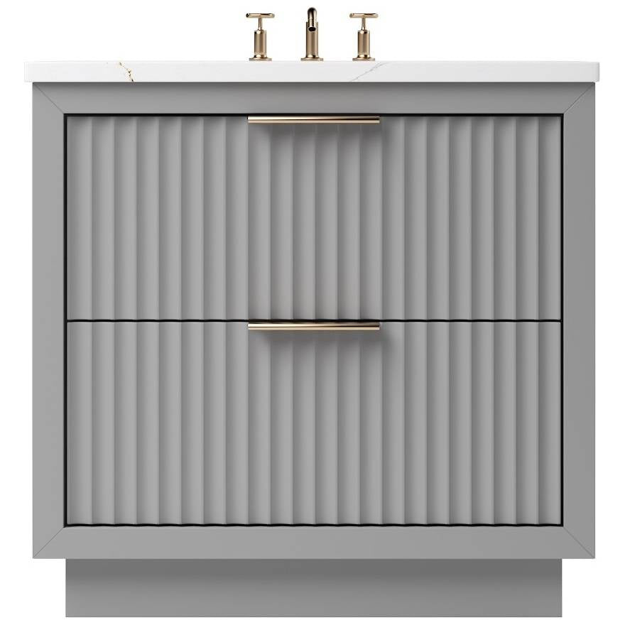 Vanderloc LeCrieú Two - Drawer Single Bath Vanity - 30&quot; - Platinum Gray - Rose Gold - LCS2 - 30.pg.rg