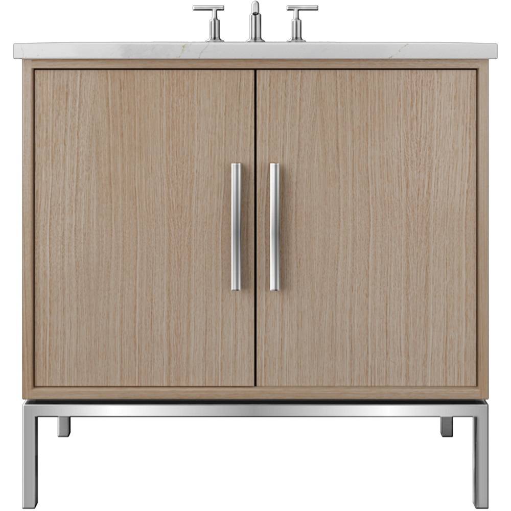 Vanderloc Rift White Oak Single Bath Vanity - 24&quot; - Natural Weathered - Polished Chrome - RWS1 - 24.nw.ch