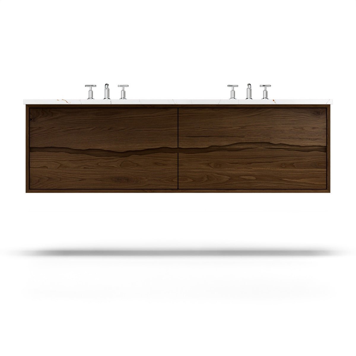 Vanderloc Ventura Four - Drawer Double Bath Floating Vanity - 60&quot; - Estate Emulsion - Undermount - VTD6 - 60 - F24.ee.nh
