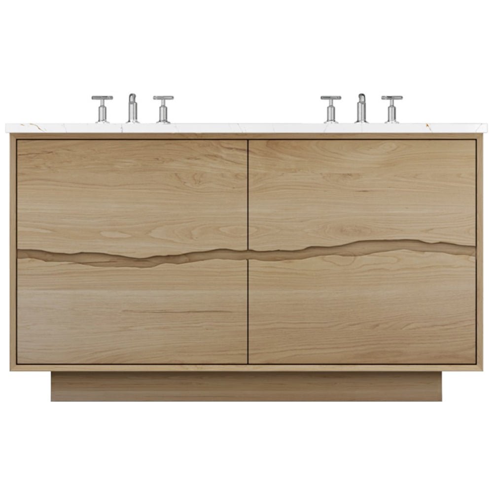 Vanderloc Ventura Four - Drawer Double Bath Vanity - 60&quot; - American White Oak - Undermount - VTD6 - 60.aw.nh