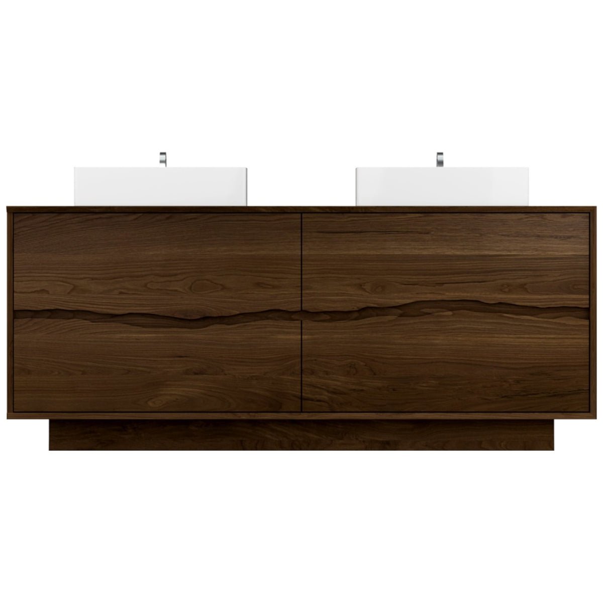 Vanderloc Ventura Four - Drawer Double Bath Vanity With Integrated Countertop - 60&quot; - Estate Emulsion - Vessel Sink - No Hole - VTD6 - 60 - S30 - R1N.ee.nh