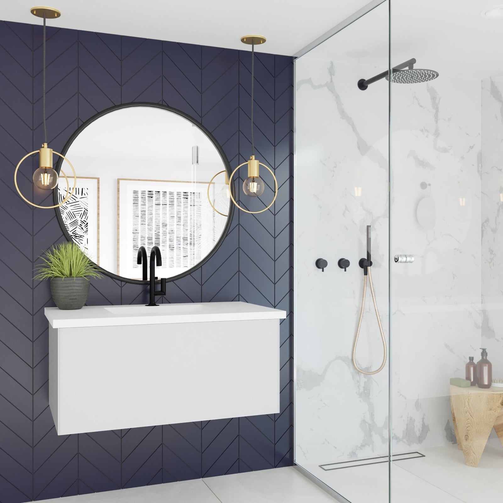 Laviva Vitri 36" Cloud White Bathroom Vanity with VIVA Stone Matte White Solid Surface Countertop – – –