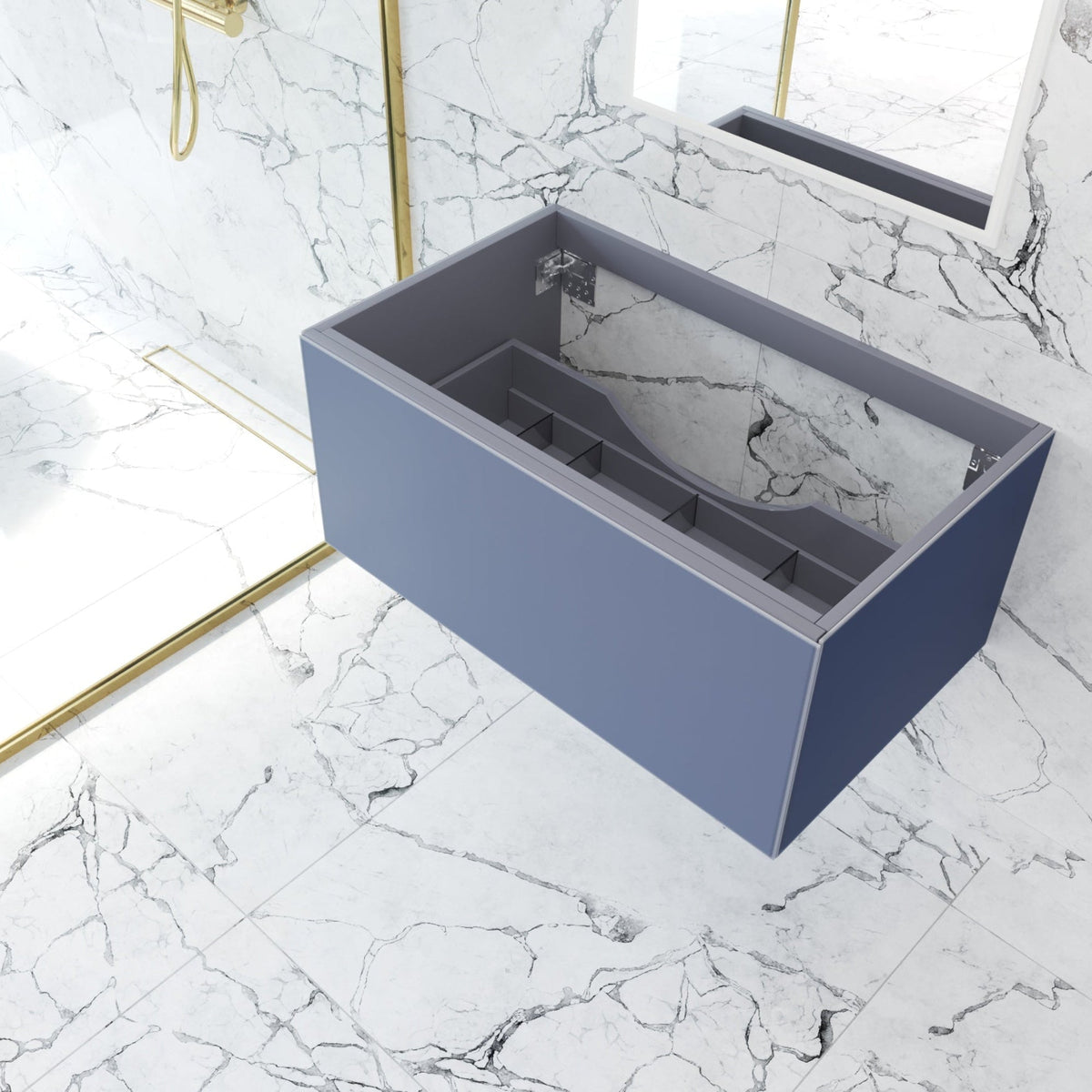 Vitri 36&quot; Nautical Blue Wall Hung Bathroom Vanity Cabinet - LAVIVA - Mihodo