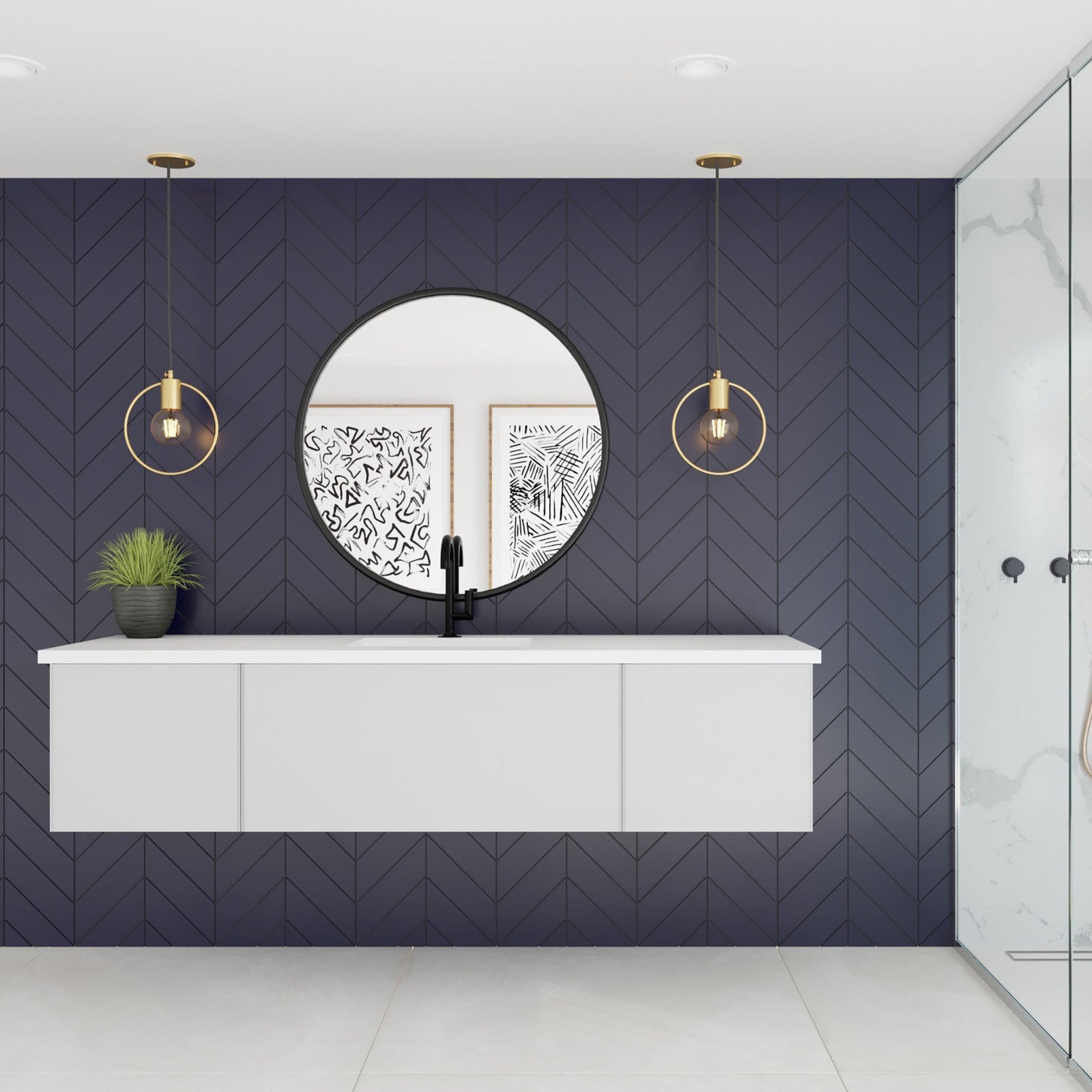 Laviva Vitri 72" Cloud White Single Sink Bathroom Vanity with VIVA Stone Matte White Solid Surface Countertop – – –