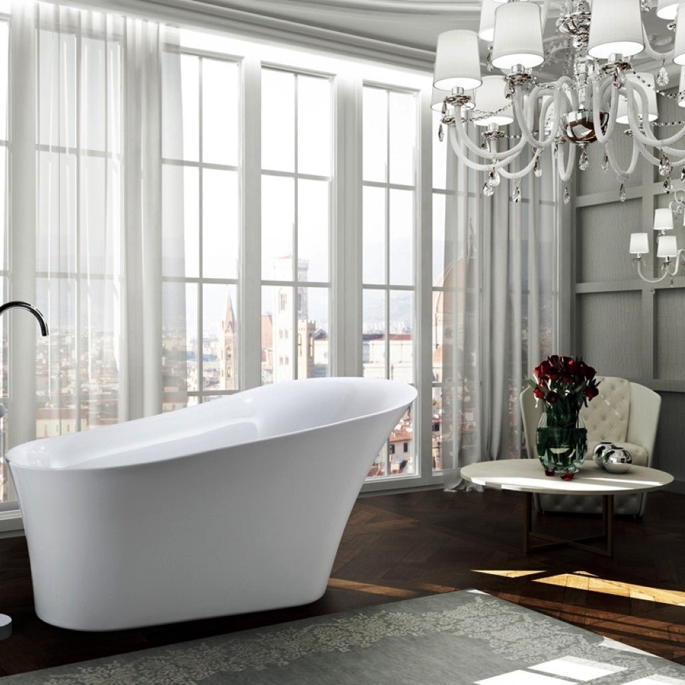 Arezzo 67 inch Freestanding Bathtub in Glossy White - Bellaterra Home - Mihodo